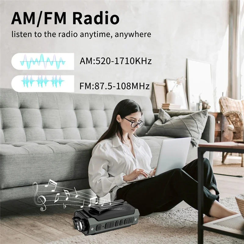 

ABGI-портативное солнечное радио на солнечной батарее, динамо-радио AM/FM с фонариком для кемпинга на открытом воздухе