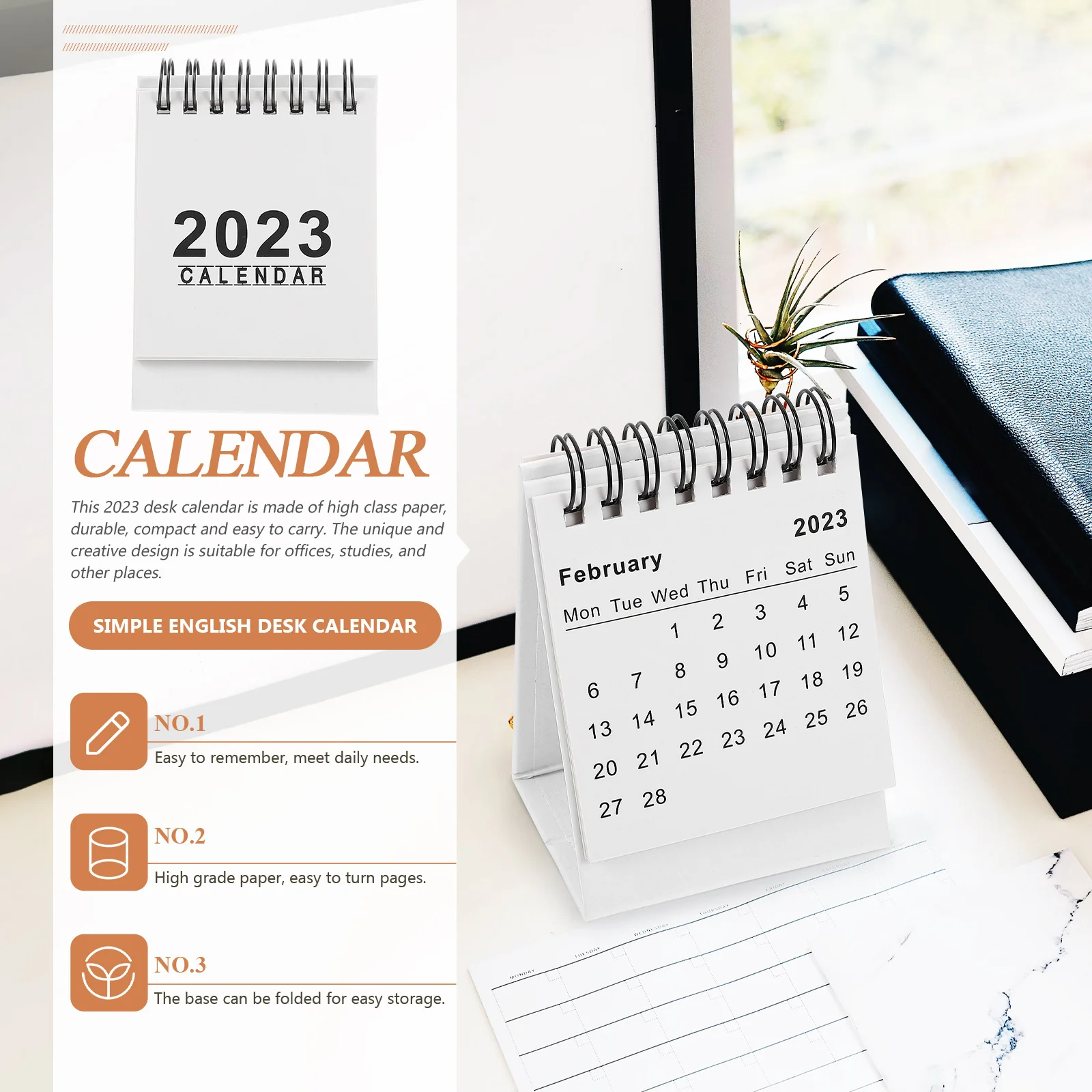 

Mini Desktop Calendar 2023 Decorative Paper Coil Planner Calendar for Home Office Desk Schedule Planning Year of The Rabbit