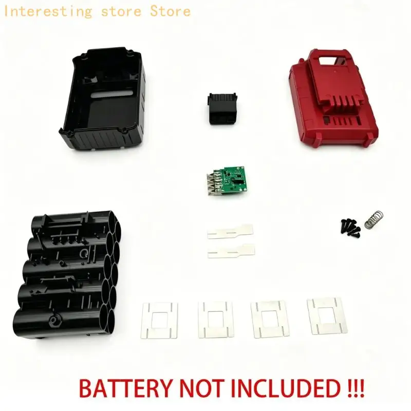 Werkzeug-Akku-Umbaukoffer-Kit mit 10 x 18650-Zellen-Steckplatz für 18 V/20 V Werkzeug 55 KC – Detail 8