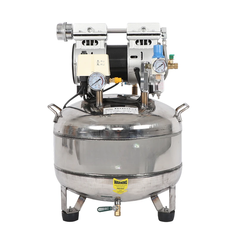 220V Stainless Steel Dental Oil-Free Air Compressor Air Pump High-Pressure Air Compressor Clinic Compressor