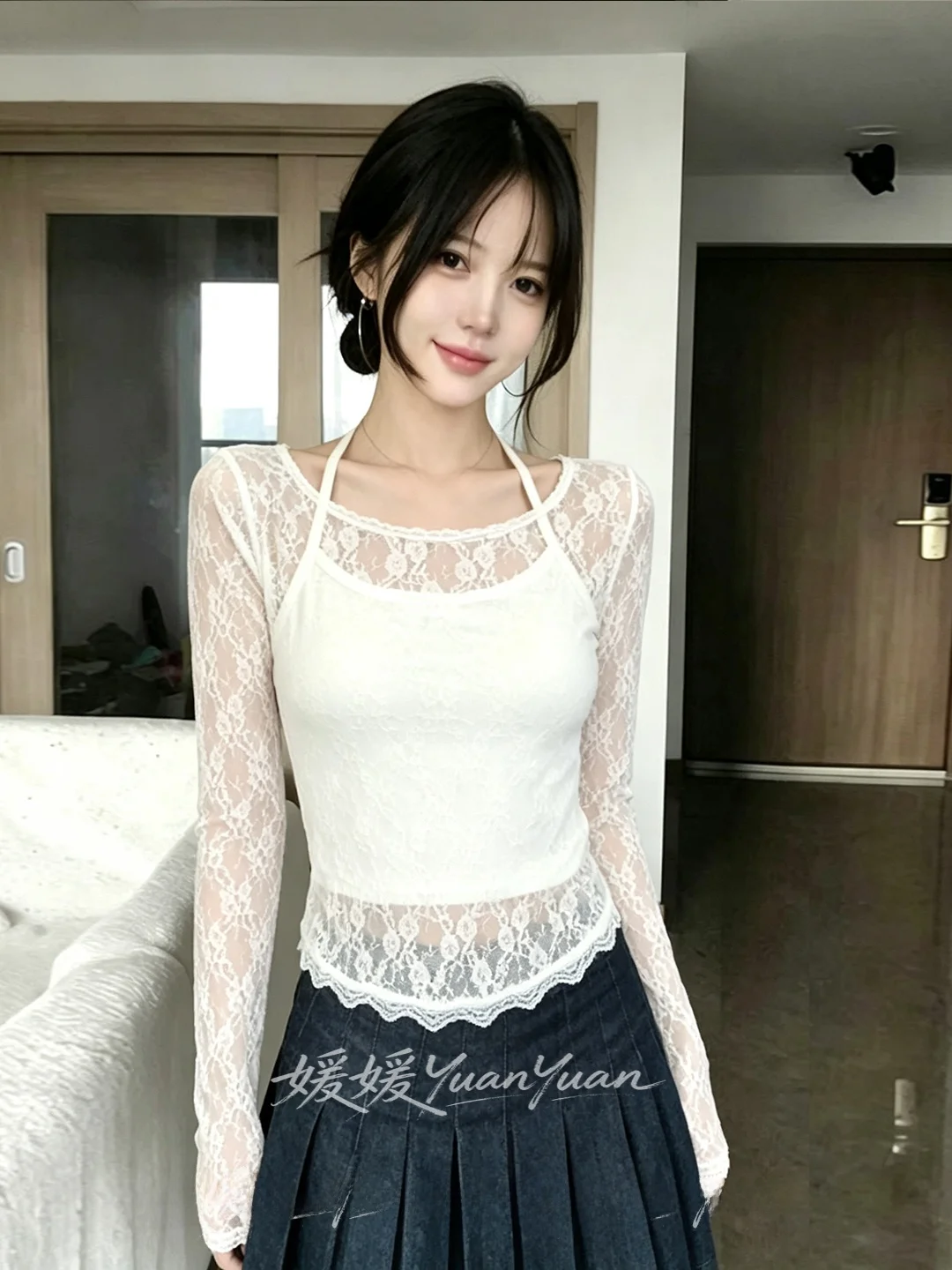 Sweet Spicy Lace Shirt Women's Long Sleeve Summer 2026 New Thin Pure Desirable Sexy Sun Protection Cover up Top