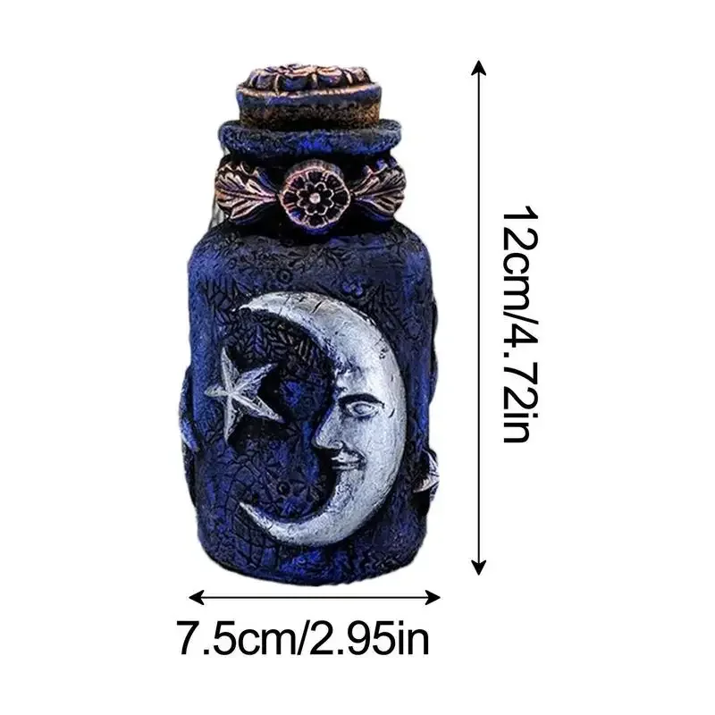 Vintage Moon Resin Perfume Bottles Decorative Retro Gothic Witch Potion Bottle Apothecary Jar Home Ornaments Decorative Gift