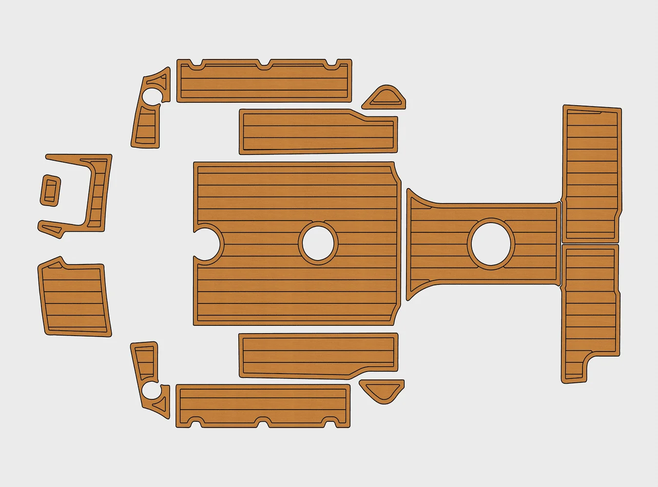 

2003 Scout Abaco 24 1/4" Eva Faux Teak Deck Surfing Boat Fishing Boat Motorcycle Hurts crapet Non-Slip mat Marine Floor