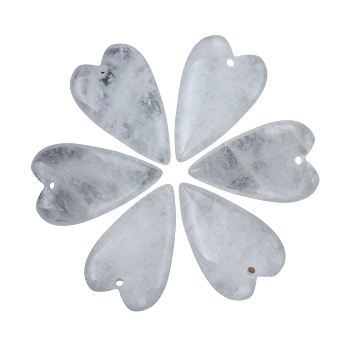 

Clear Crystal Long Love Heart Gemstone Pendant for DIY Making Jewelry Necklace Healing Chakra Teardrop 25x40mm