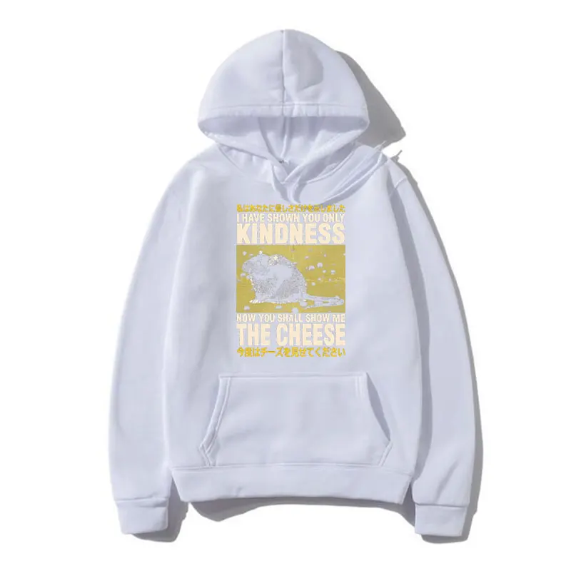 Show Me The Cheese Rat Classic Funny Meme Hoodie Men Women Winter High Quality Long Sleeve Sweatshirt Fashion Oversized Hoodies