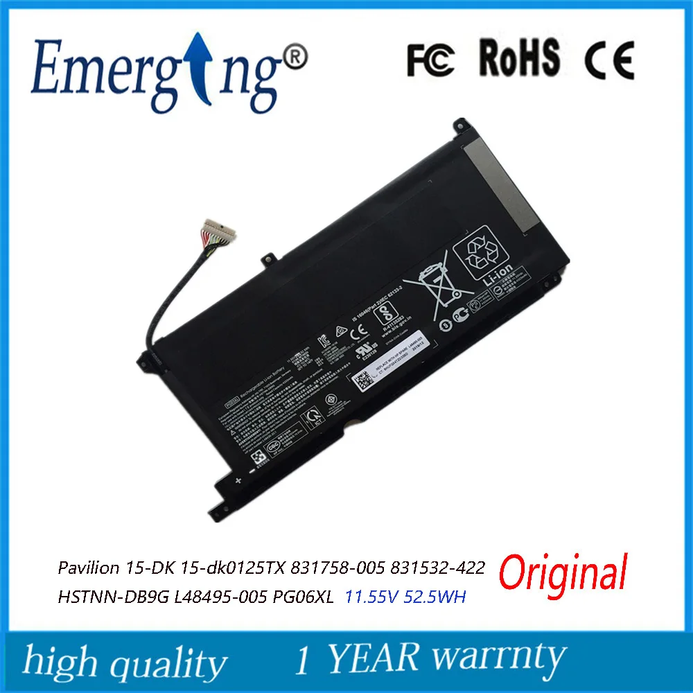 Bateria do Laptop Original para hp Pavilion15-dk 15-dk0125tx 831758005 831532422 Hstnn-db9g L48495-005 11.55v Pg03xl