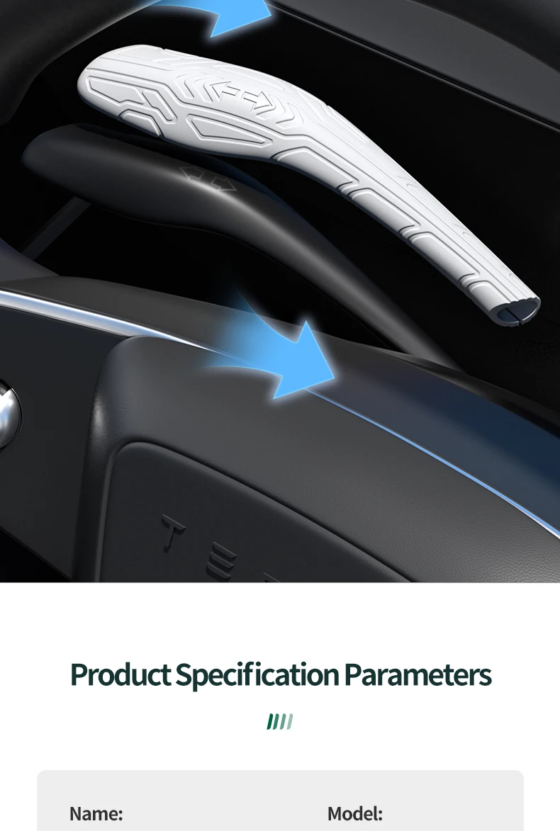 Für Tesla Model Y Juniper, Model 3 Highland & Model YL (2025-) Silikon-Lenksäulen-Schalthebelabdeckung Gangschaltungsschutz – Detail 11