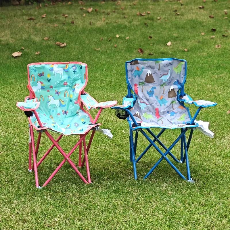 

‌Kids' Portable Folding Chair Carbon Steel Camping Seat w/Anti-Tear Fabric Waterproof Beach Stool Outdoor Adventures Indoor Play