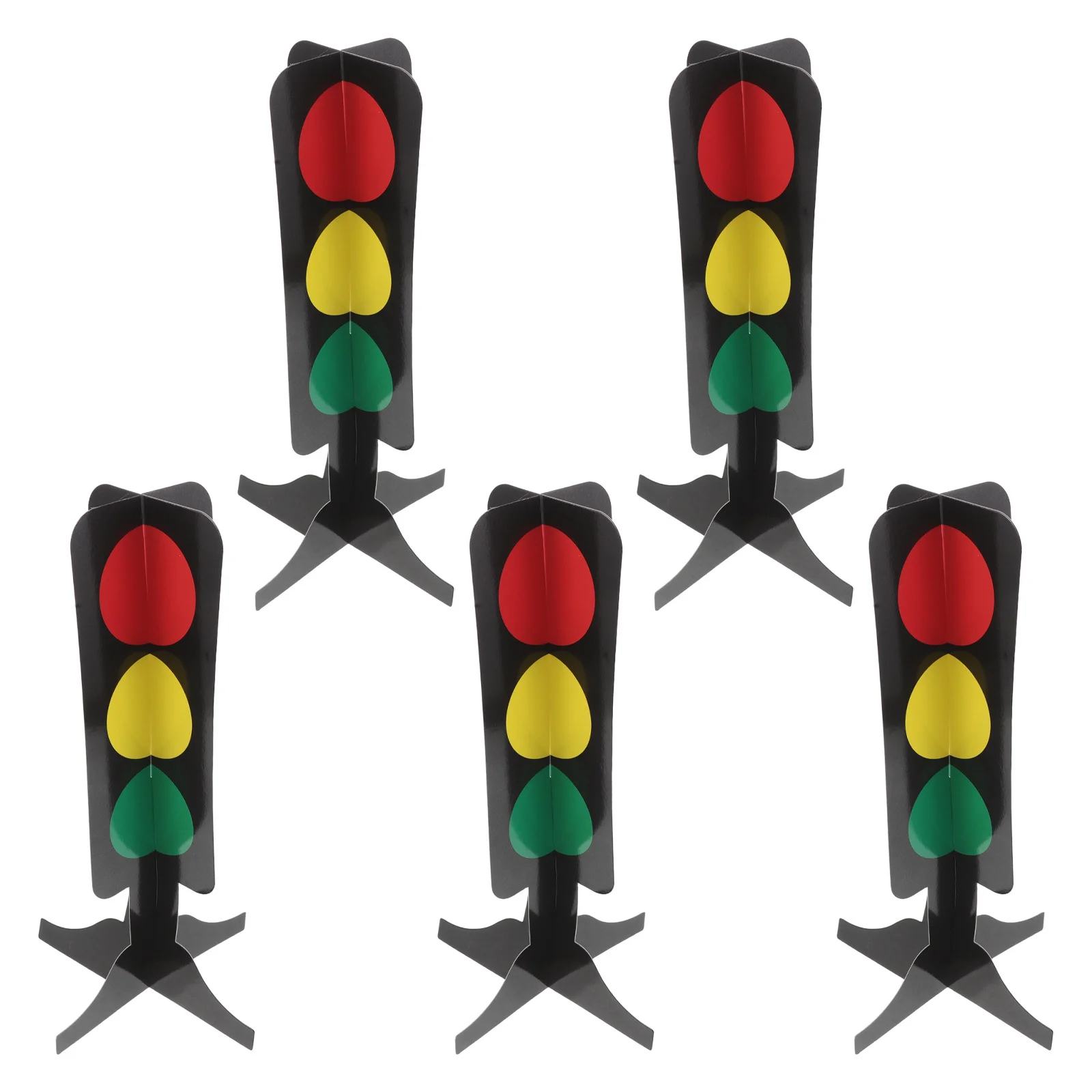 Centros de mesa de cartón 3D para semáforo, decoraciones para fiestas de carreras, accesorios para fotos de cumpleaños, suministros de transporte, 5 uds.