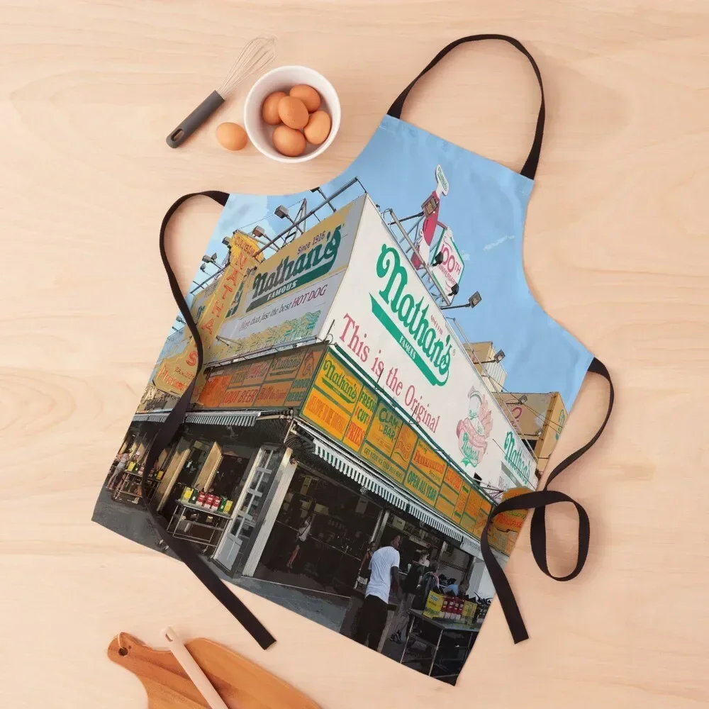 

Nathans Coney Island Apron Kitchen Apras For Women Utensils For Kitchen chef for man kitchen clothes men Apron