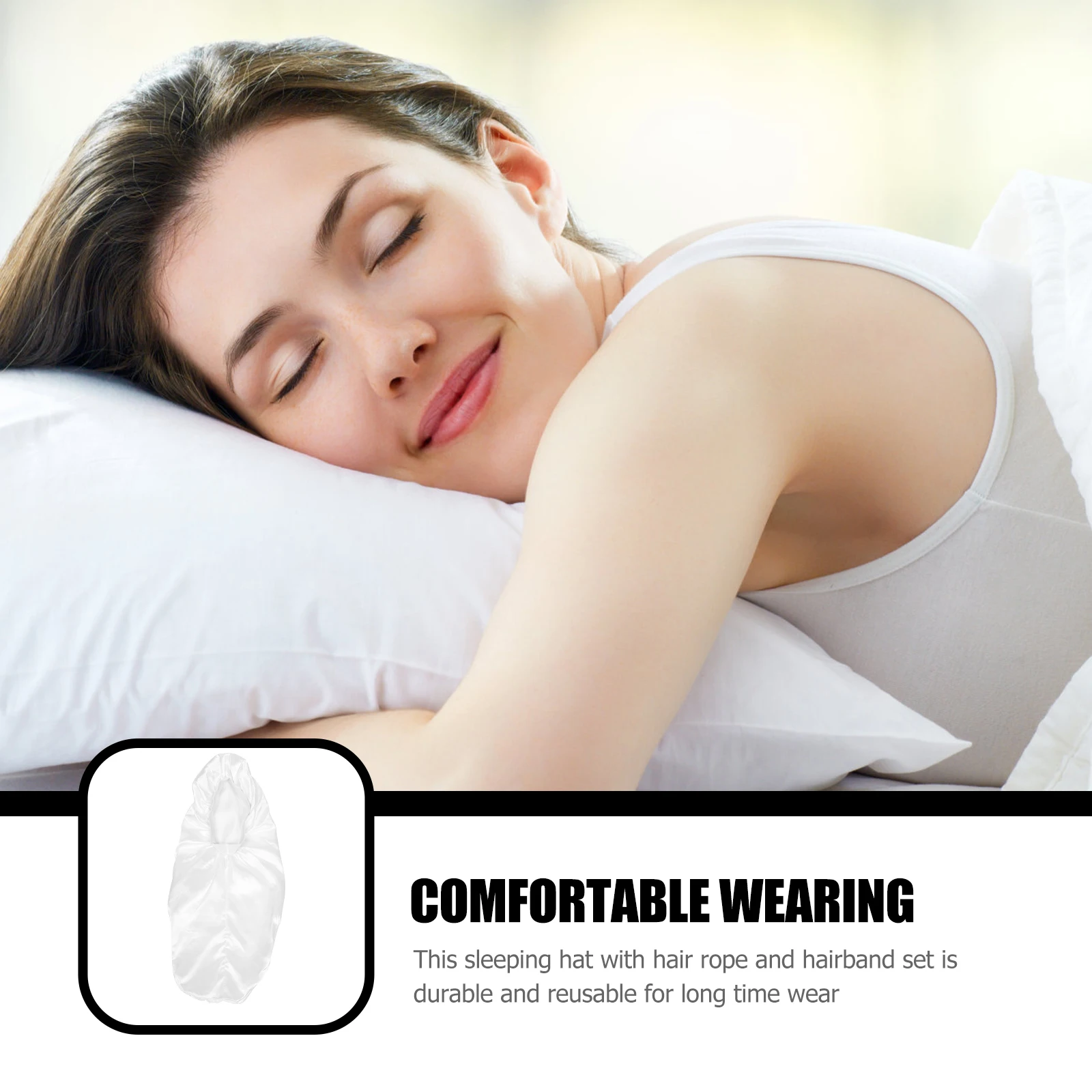 

Long Cylinder Sleep Cap For Women Care Bonnet Elastic Brim Comfortable Lightweight Travel Gift Hair Hat