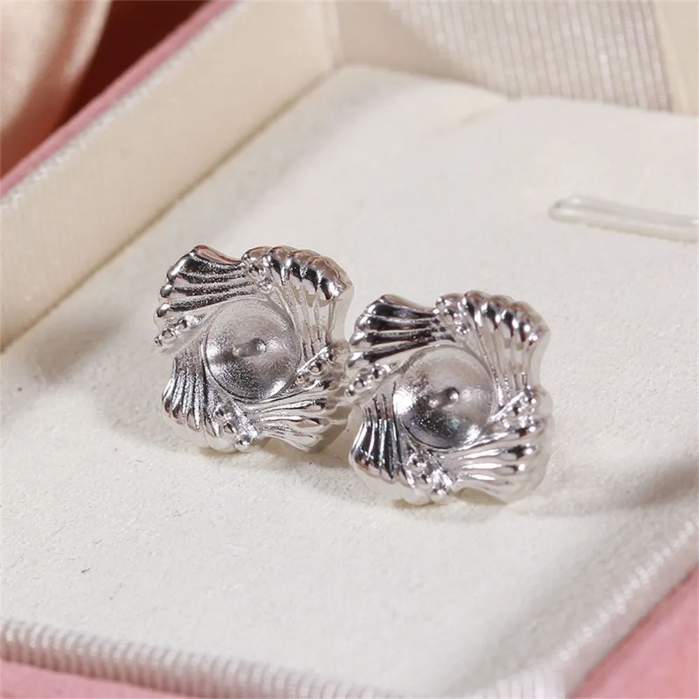 S925 Sterling Silver Pearl Earring Settings DIY Jewelry Making Supplies Blank Earring Posts for Handcrafted Accessories No Pearl