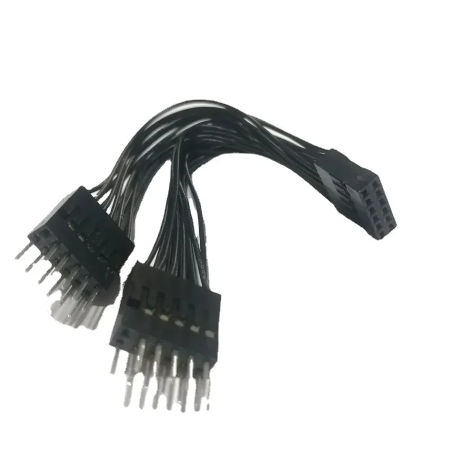 

11P 11pin USB Data Extension Cord 1 Female to 2 Male Y Splitter Cable for Lenovo Desktop Computer Mainboard Motherboard USB 10cm