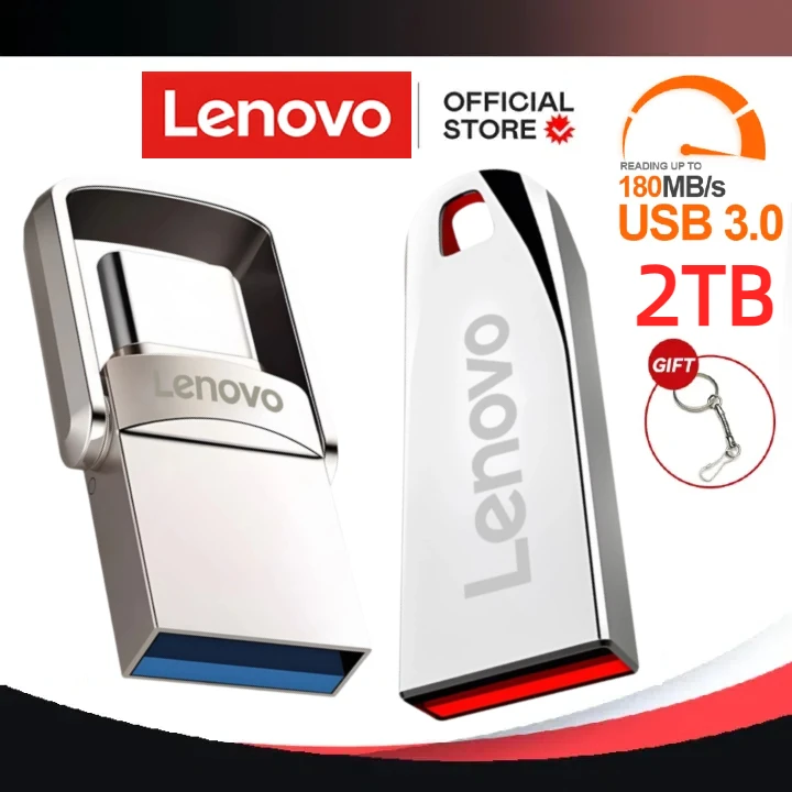 Nieuwe Lenovo 2Tb Metalen Mini Pendrive 1Tb Usb 3.0 Flash Drive 512Gb 256Gb Usb Stick Cle Usb Pen Drive 128Gb Voor Notebooks/Pc/Tv