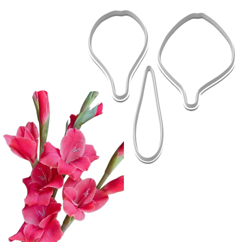 Gladiolus Sword Lily Silicone Mold&Cutter Art Craft Claypolimer Wax Candle Flower Cold Ceramic Porcelain Handmade Earring Decor view 6