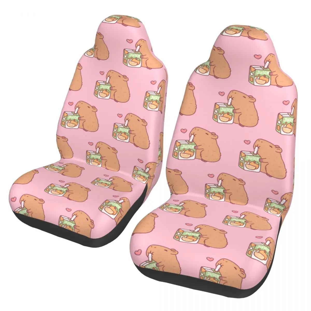 Cute Capybara Loves Orange Juice Universal Car Seat Cover Four Seasons AUTOYOUTH Car Seats Covers Polyester Fishing