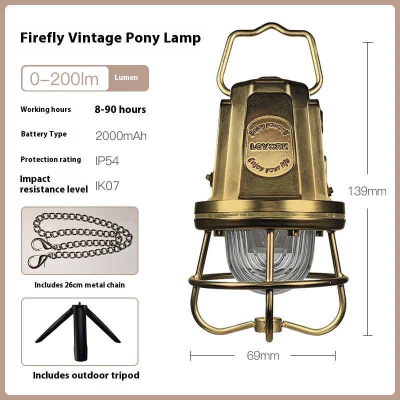 

LOVORK Firefly Outdoor Camping Lighting Atmosphere Retro Campsite Canopy Tent Light
