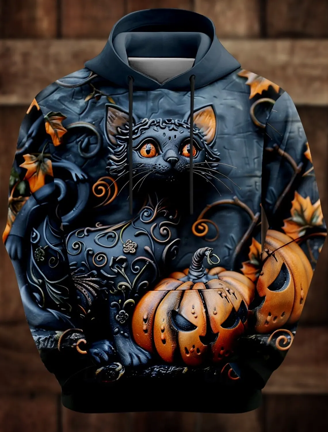 

Funny 3D Bat Pumpkin Pattern Printed Men's Hoodie New Halloween Elements Autumn And Winter Leisure Fashion Sweatshirts Tops