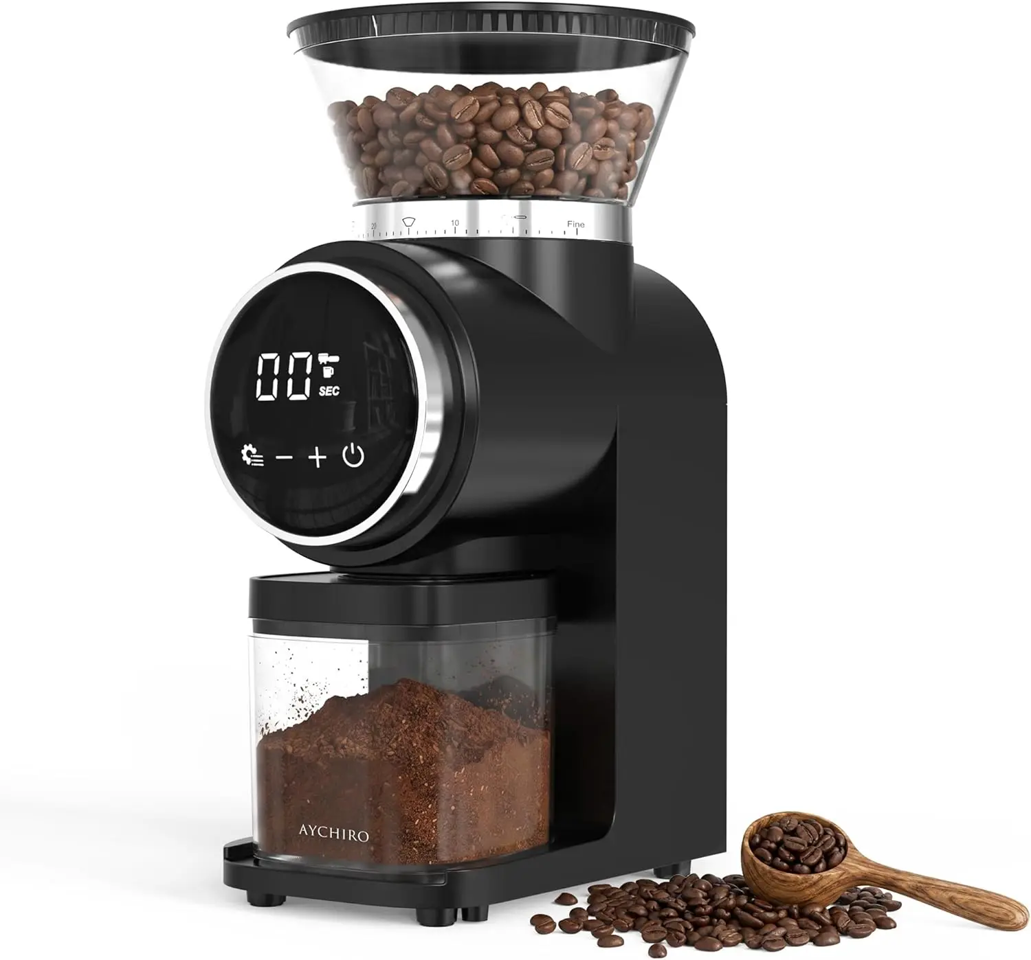 Electric Conical Burr Coffee Grinder, Touchscreen Coffee Grinder for Home Use, Compact Burr Mill Grinder with 30 Grind S