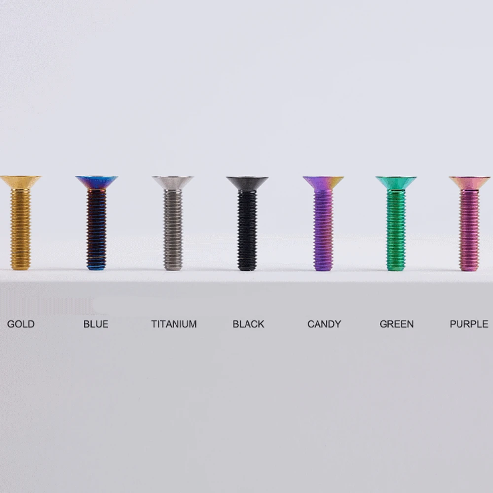 Mehrere Farbe m5 p 0,8mm 8/10/12/14/16/18/20/25/30/35/40mm gr5 tc4 Titan legierung Senk schraube Schraube flach t25 Torx Kopf – Detail 5