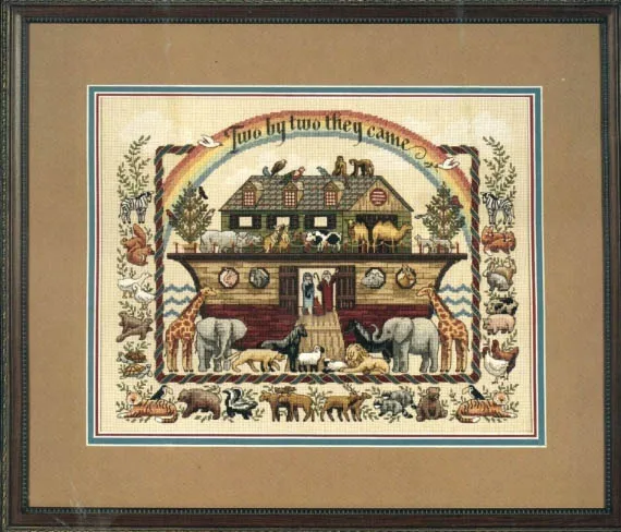 Cross stitch Kit 14CT Canvas Cross Stitch Embroidery Set Craft -25-DIM 3816 Noah's Ark 53-42 Cross Stitch Set