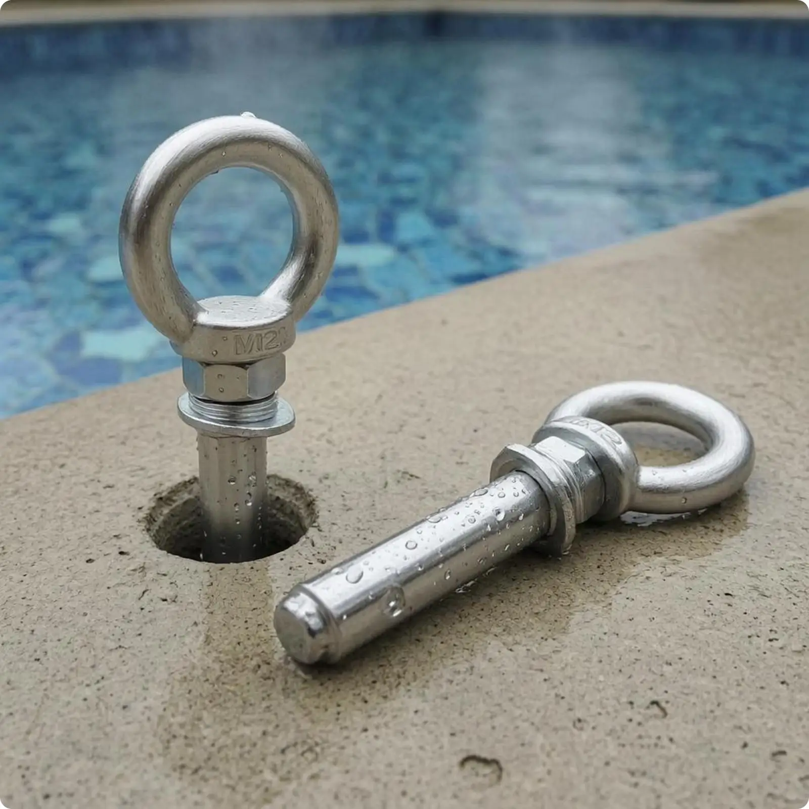 Expansion Sleeve Eye Bolt Pool Lane Line Expansion Eye Bolt Long Cylindrical