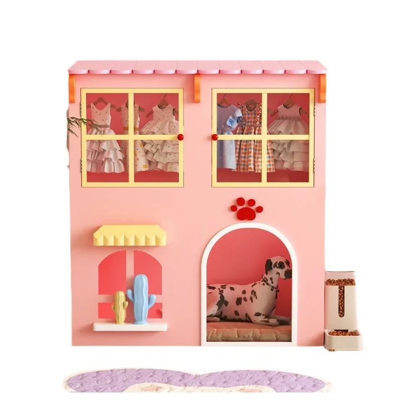 Dopamine dog cage small kennel indoor semi-enclosed cat kennel upper cabinet lower litter combination