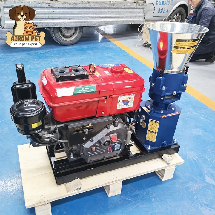 AIROW Durable Diesel Feed Pellet Machine for Animal Feeds High Efficiency Poultry Feed Manufacturing Machine