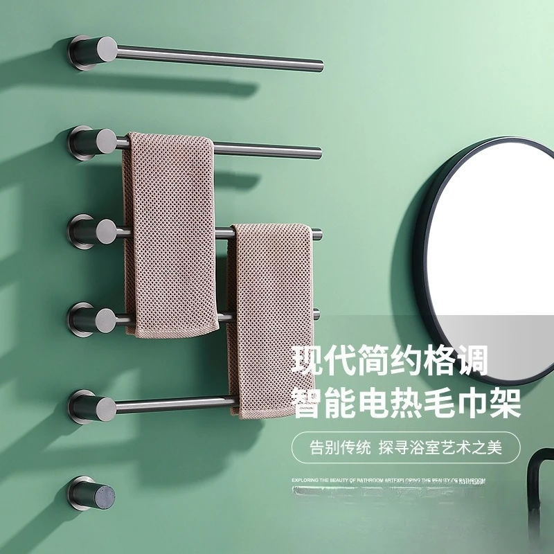 Minimalistyczny wieszak na ręczniki łazienkowe, wiszący element łazienkowy, inteligentny wyświetlacz cyfrowy, elektryczne ogrzewanie, włókno węglowe, hotelowy.