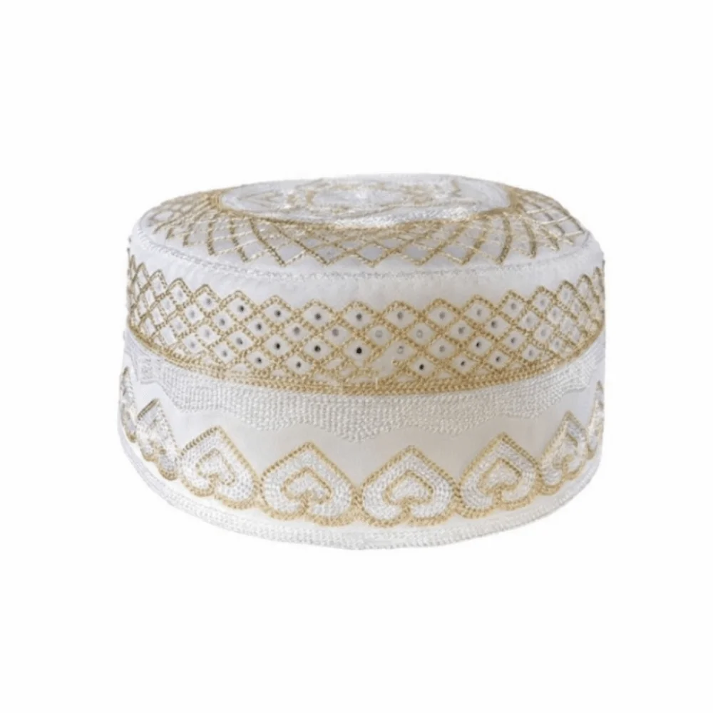 

Модная круглая исламская плоская шапка: дышащая, тонкая, для Рамадана, в этническом стиле, удобная для молитв и праздников