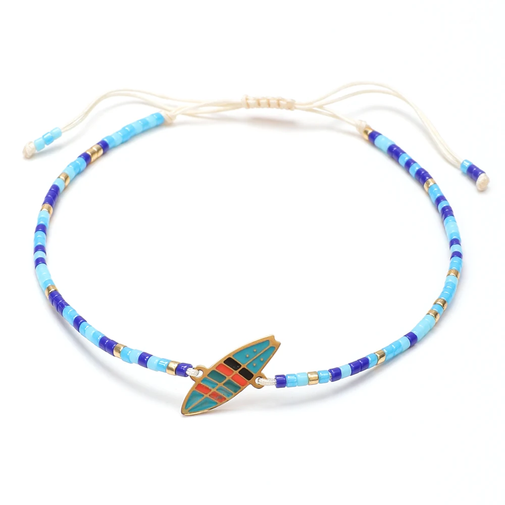 ZMZY Surfboard Charm Beads Miyuki Bracelet for Women Colorful Accessories Jewelry Gift Handmade Beaded Pulseras Mujer