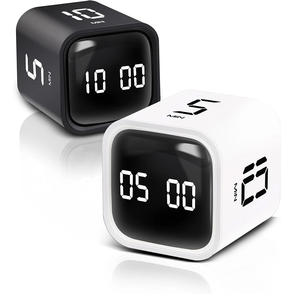 Temporizador de cubo ajustável - Contagem regressiva de 5/10/30/60 minutos, configurações - Pausa, currículo, silencioso, vibração e alarme sonoro para trabalho, estudo