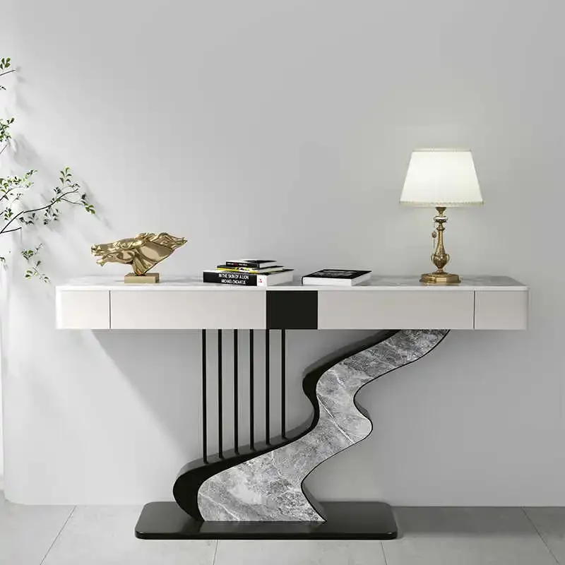 Midcentry Metal Console Table Modern Nordic Entrance Hallway Console Table Luxury Lobby Wohnzimmer Tisch Living Room Furniture image 6