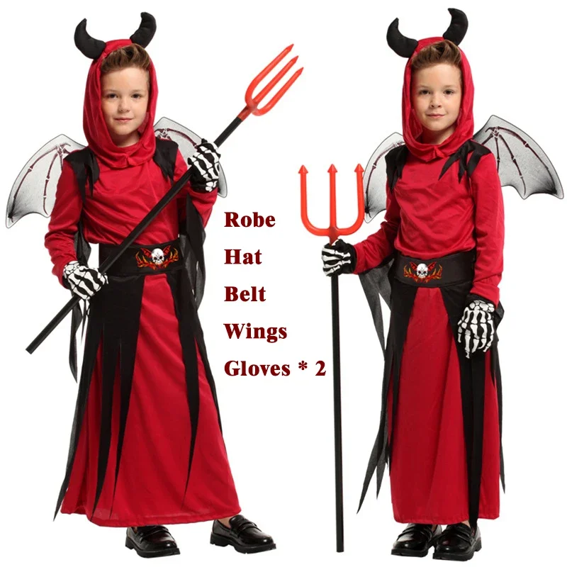 Children's Day School Stage Costume Halloween Devil Costume Satan Cosplay Costume Carnival Fnatasia Suit Disguise Cloth