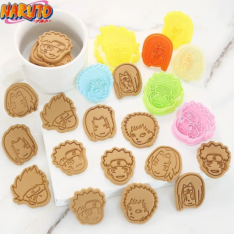 

7PCS Anime Naruto Cookie Cutters Biscuit Mold DIY Fun Plastic Sandwich Cutter Figure 3D Stereo Pressed Cookie Mould Baking Tools