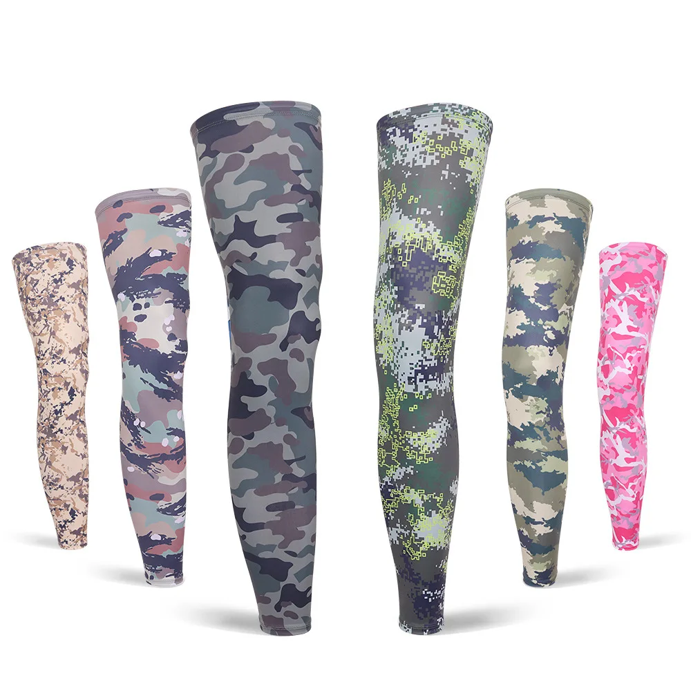 

Camouflage Ice Silk Sun Protection Leg Cover Non-Slip Quick-dry Dustproof Motorcycle MTB Bicycle Riding Leg Sleeves Reusable