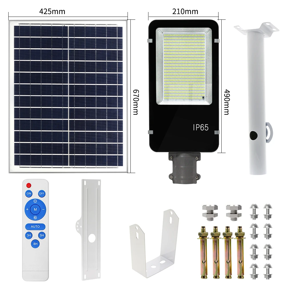 300W Solar Outdoor Light With Remote Control Waterproof IP65 LED Street Light Suitable For Courtyard Garage Street Light