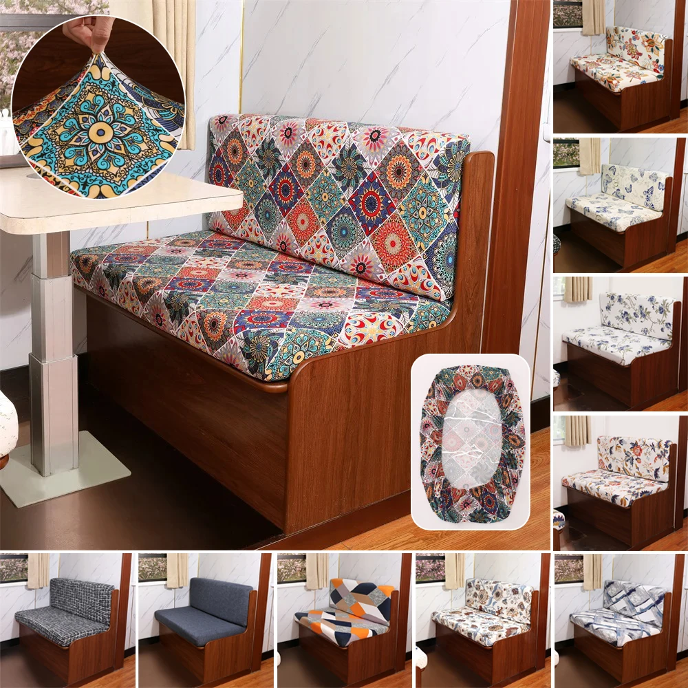 

Non-slip Floral Printed RV Dinette Cushions Covers Elastic Armless Sofa Slip Covers for Camper Car Bench Backrest Decor 소파커버 4인용