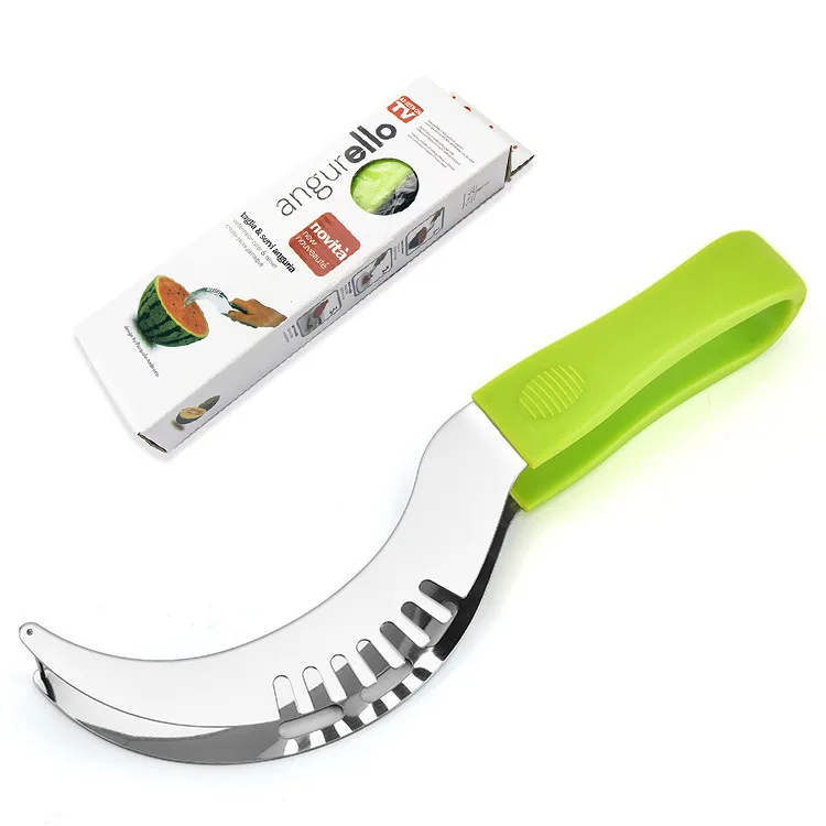 Stainless Steel Watermelon Clip Easy To Take And Cut One Plastic Handle Watermelon Cutting Fruit Cutting Cantaloupe