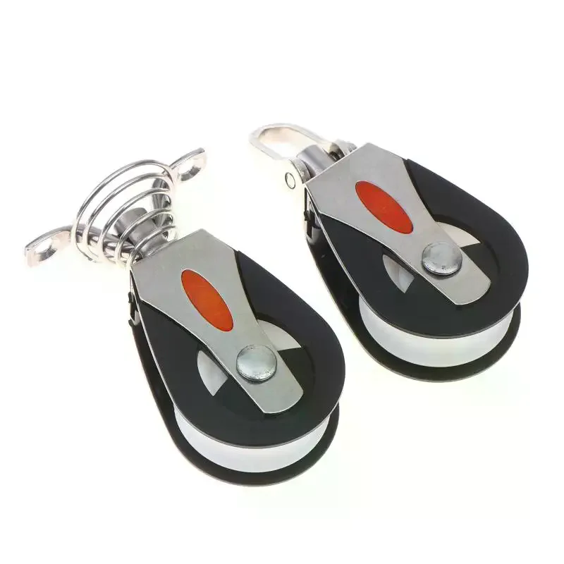 Marine Rigging Pulley Heavy Duty Stainless Steel Nylon Wheel for Yacht Mast Outhaul Sailing Boat Hardware
