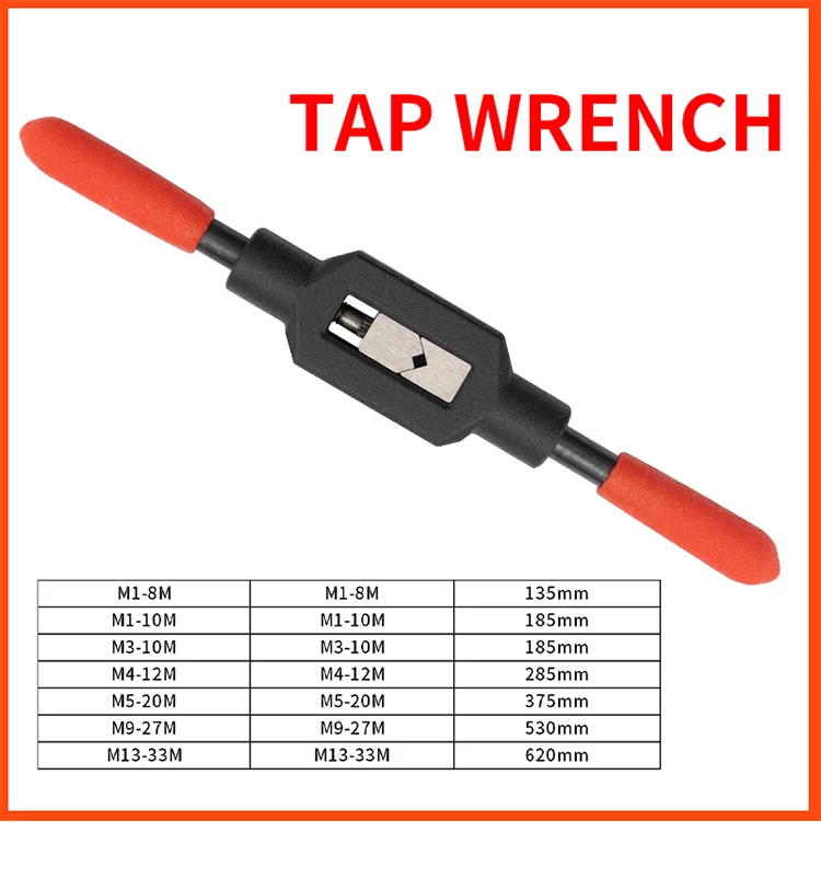 Verstellbarer Handgewindebohrerhalter für Gewindebohrer und Schneideisen M1-M32 Gewindeschneidwerkzeug-Zubehör Einzelstück – Detail 2