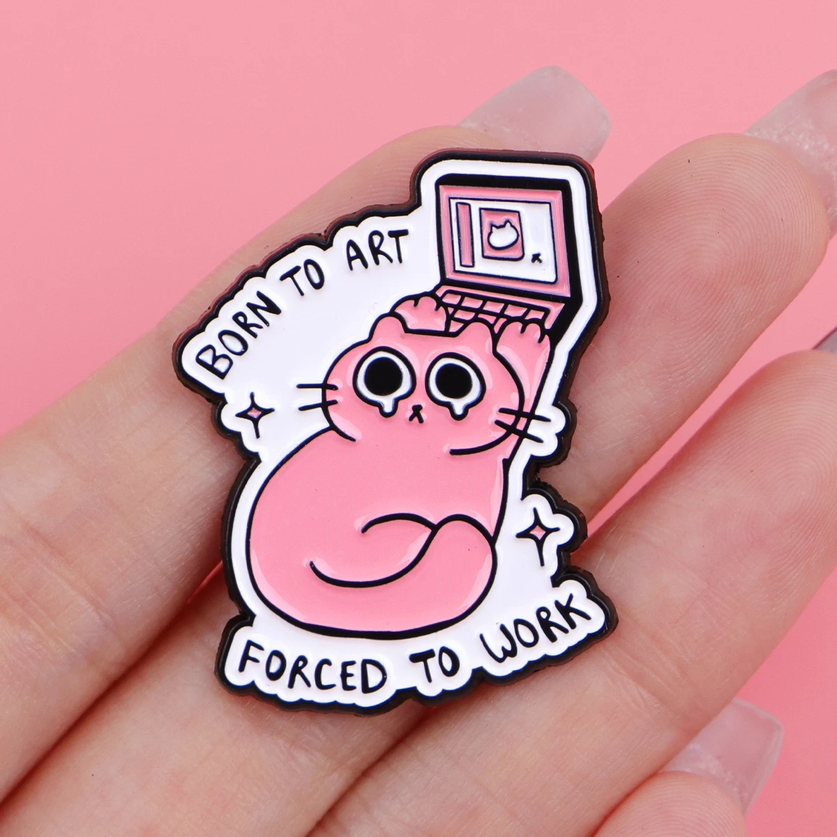 Cute Office Cat Enamel Pin Lap - Tech Office Accessories 评论和价格