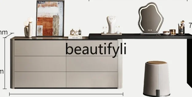 

Italian light luxury dresser villa luxury master bedroom storage simple makeup table chest integrated