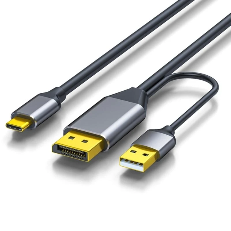 DisplayPort to USB C Cable 4K@60Hz With USB Cable Adapter DisplayPort Male to Type C Male Converters Support Touch