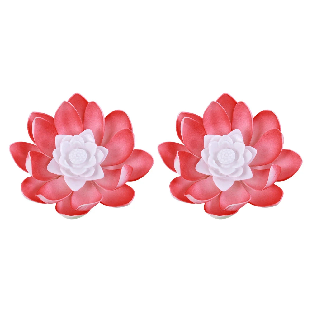 

2Pcs Buddha Lotus Lights Lifelike Bright Eva Waterproof Lamps Temple Praying Blessing Home Garden Decoration Lighting