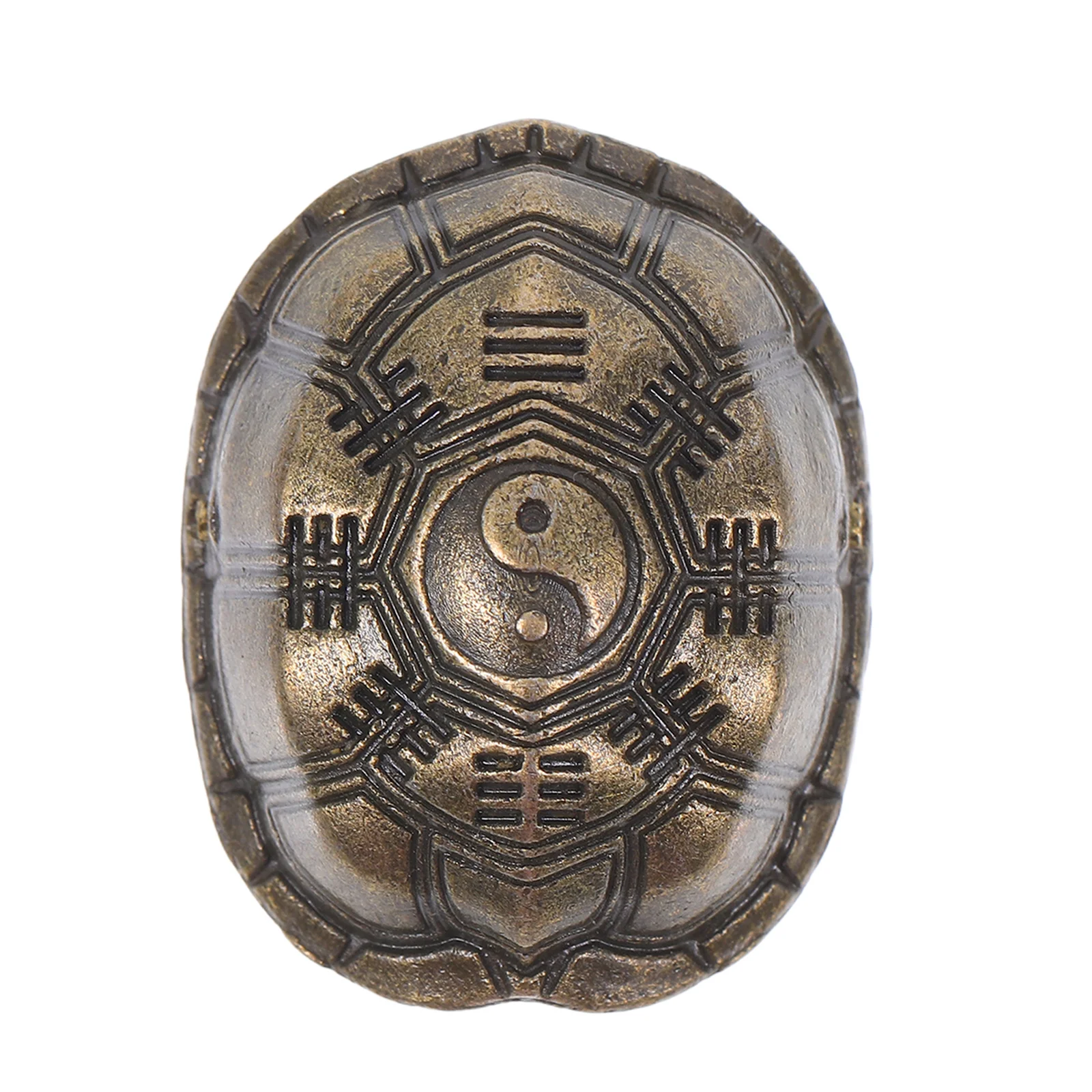 

Vintage Copper Turtle Shell Divination Pendant for Home Desk Decor Feng Shui I Ching Coins Spiritual Guidance