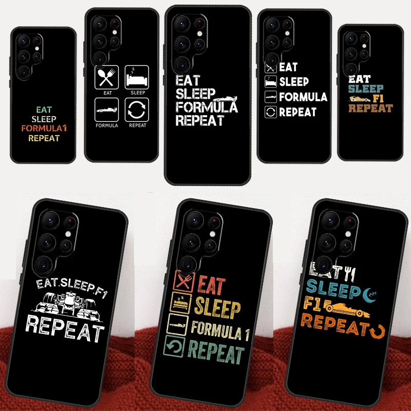 Eat Sleep F1 Repeat Cover For Samsung Galaxy S20 FE S21 FE S22 Ultra S9 S10 Note 10 Plus Note 20 S23 Ultra Case