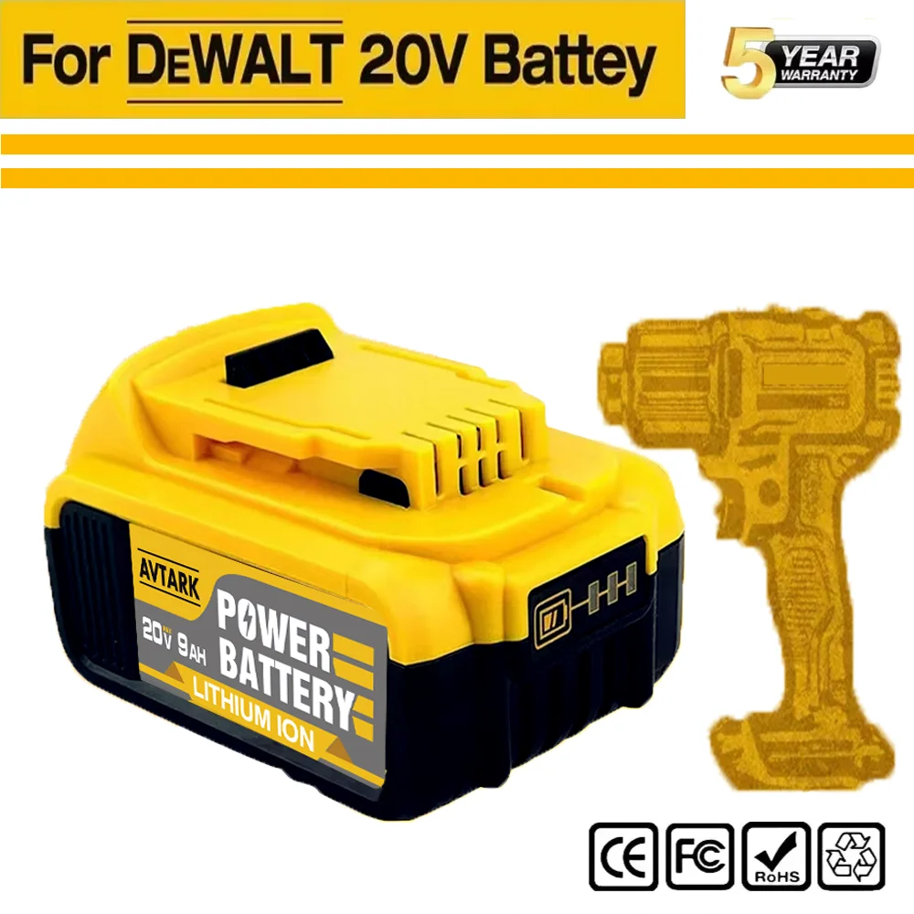 

New 100% Original 12000mAh 20V for Dewalt Power Tool Batteries DCB206 20V 12000mAh Batteries DCB206 20V Battery DCB205 DCB204-2