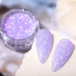 12 Colors Reflective Nail Powder Extra Fine Sugar Nail Pigment UV Gel Polish Chrome Iridescent Glitter Pigment Crystal Sequins