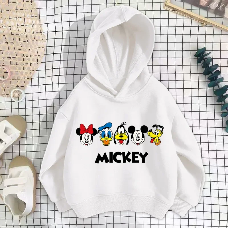 Girls Cartoon Hoodie Clothing Fall Boy Girl Baby Toddler Minnie Mickey Mouse Cute T-shirt Kids Long Sleeve Pure Cotton T-shirt